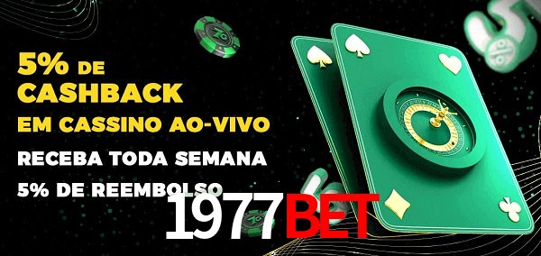 Promoções do cassino ao Vivo 1977Bet